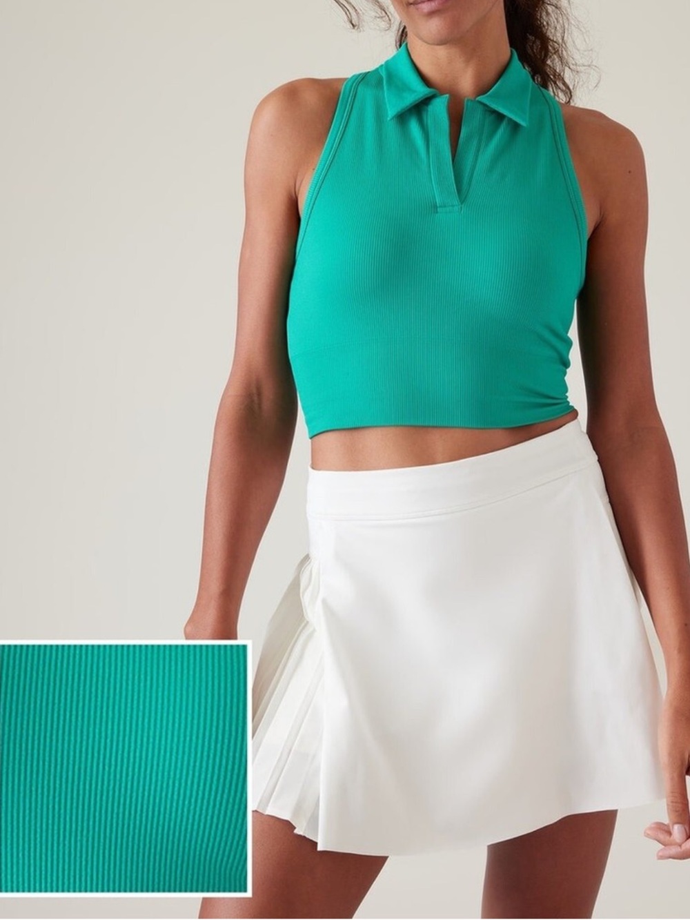 Athleta Aurora Seamless Crop Polo Tank